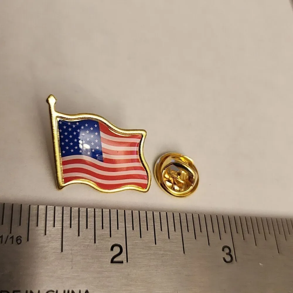 AMERICAN FLAG LAPEL PIN USA Red White Blue Gold New HAT Pin TIE pin LAPEL Pin